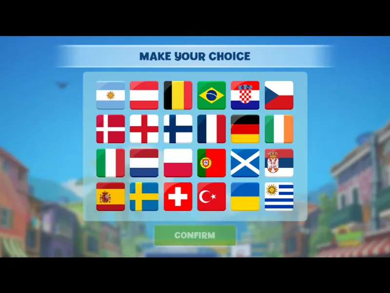 Le client Evoplay sur un téléphone tenu en portrait : l'écran Make your choice n'occupe qu'une bande au milieu, avec une zone noire au-dessus et en dessous