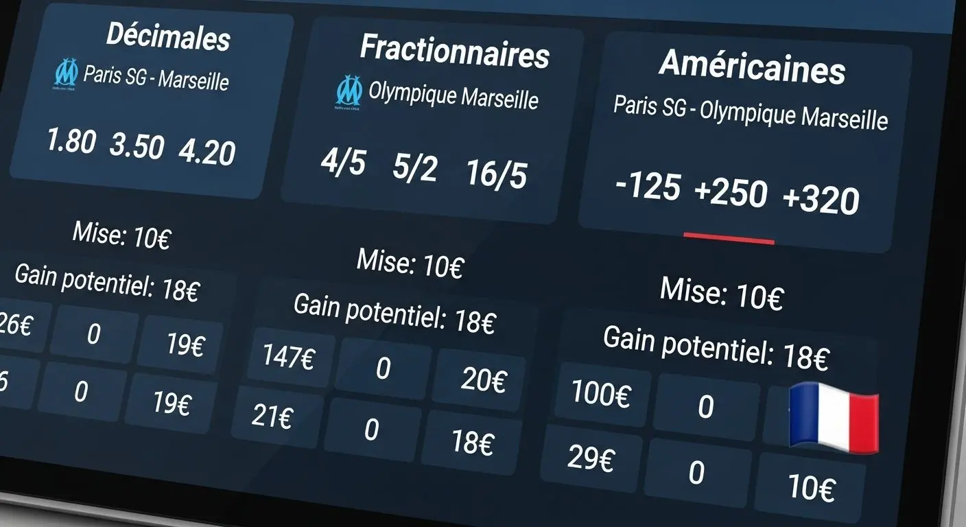 Formats de cotes mobile betting